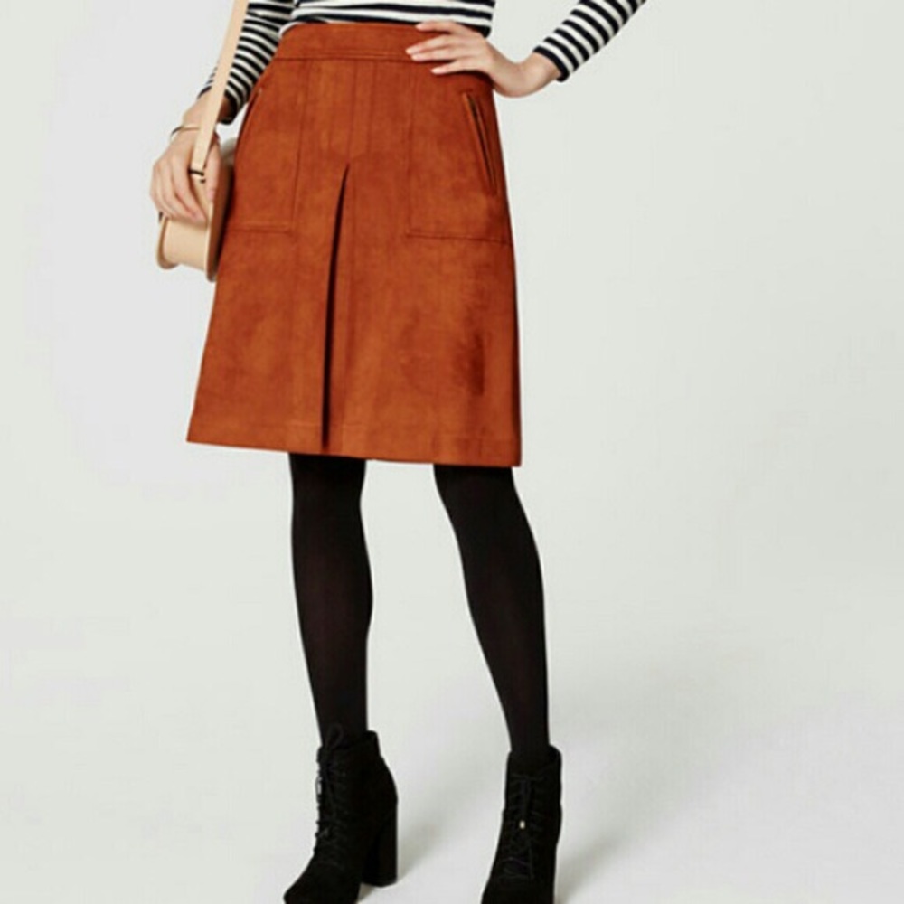 Loft brown suede skirt